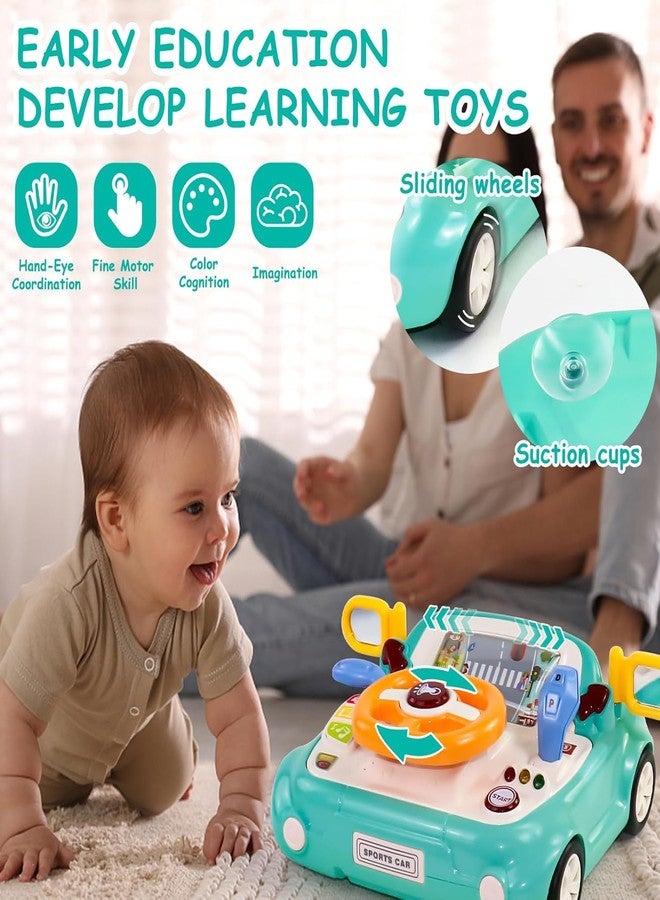 Slipps Kids Steering Wheel Toy Musical Baby Car Toddlers Interactive Learning Simulation Driving Car Seat Pretend Play Develops Fine Motor Skills for 1 2 3 Years Old Baby Boys Girls (Blue) - Image 5